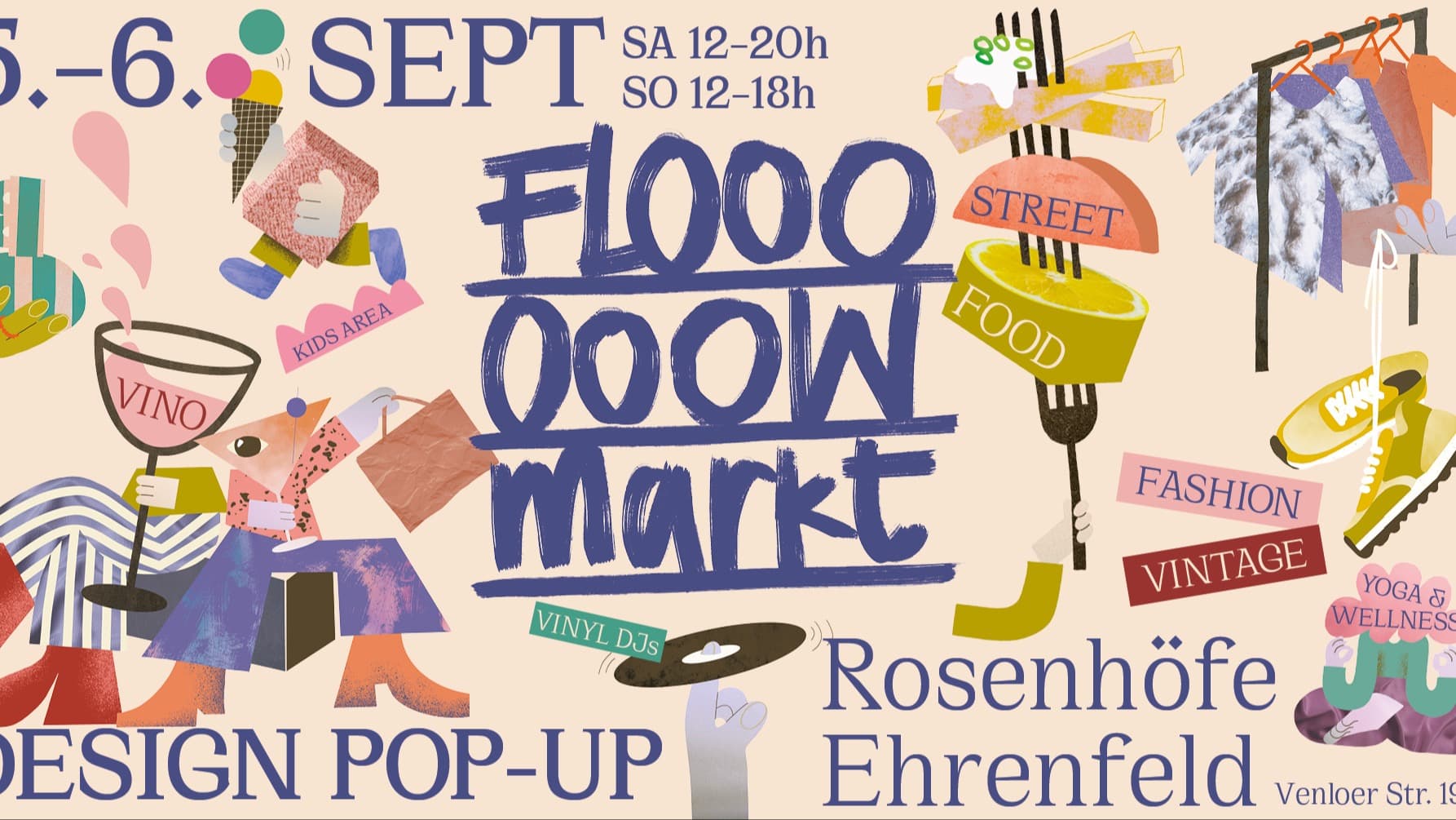 Flooowmarkt 🟣Design Pop-Up in den Rosenhöfen Ehrenfeld 🟣 Food, Drinks, Musik & Kids Area